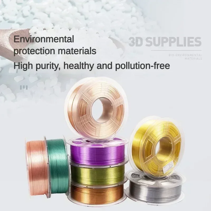 Silk Filament PLA 1.75mm Clog-Free Shiny 3D Printer Filament,1kg Spool (2.2lbs), Dimensional Accuracy+/- 0.02 Mm, Fit Most FDM