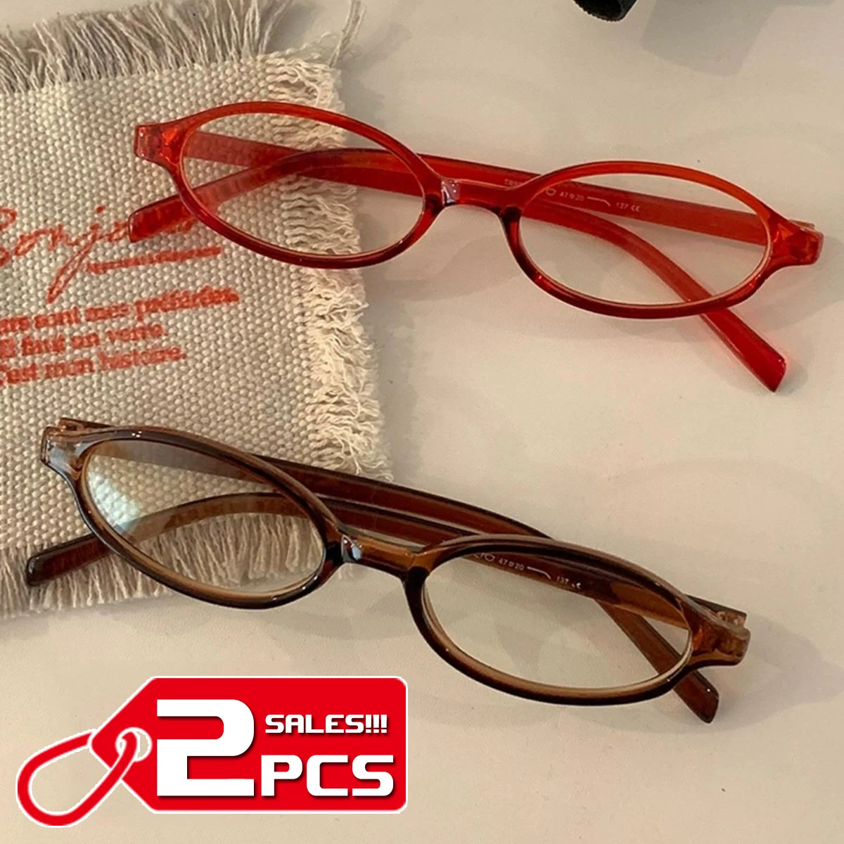1/2Pcs Retro Glasses Women Girl Y2K Small Narrow Oval Almond Shaped Eyes Glasses Fashion Korean Vintage Hip Pop Sweet Eyeglasses