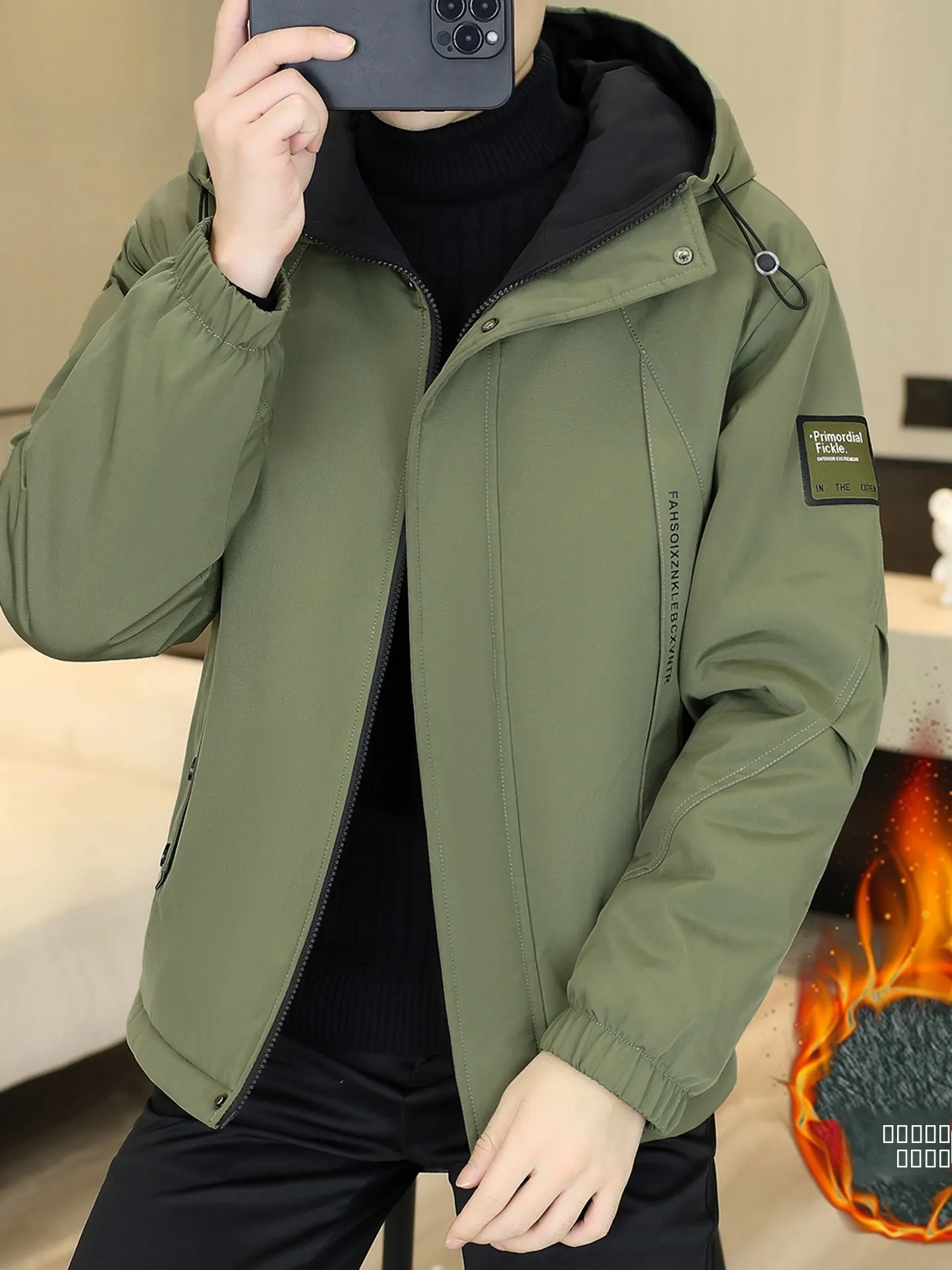 

Мужская куртка Pierre Cardin с капюшоном на флисовой подкладке, осень-зима 2025, теплая рабочая одежда, модное городское повседневное пальто с длинными рукавами