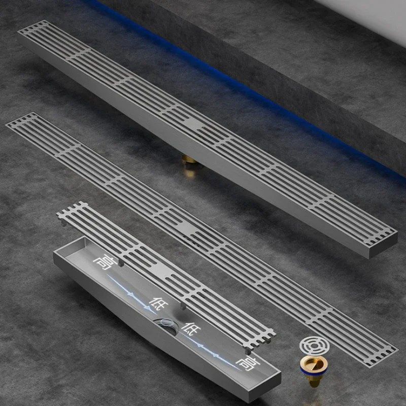 With slope large displacement drainage 304 stainless steel floor drain brushed universal bathroom anti-clogging floor drain