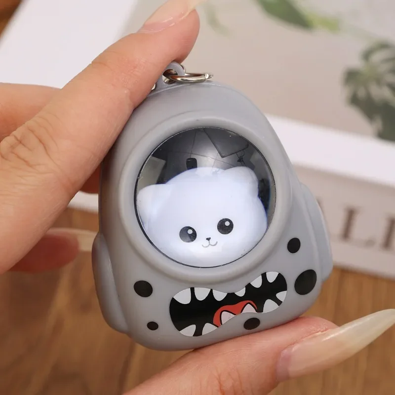 Glowing Bear Astronaut Keychain Nightlight Key Chain Luminous Cat Starry Sky Backpack Keyring Lovely Mobile Phone Bag Pendant