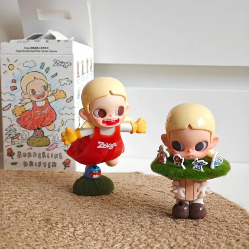Genuíno popmart zsiga para pessoas andando ao longo da linha série de estatuetas caixa cega brinquedos ornamentos de mesa caixa mistério presentes