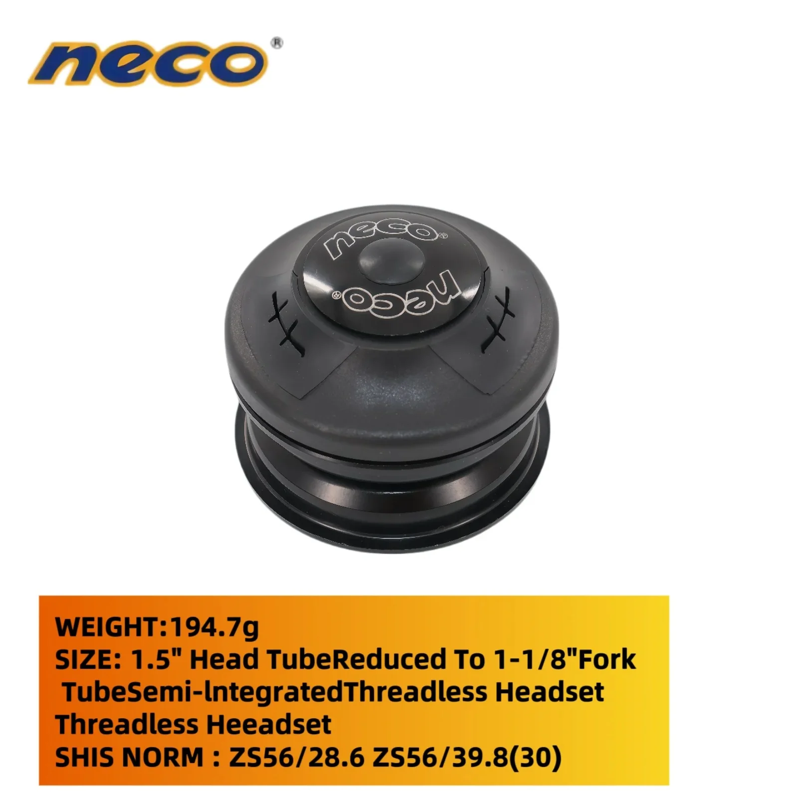 سماعة رأس للدراجة من Neco سماعة رأس شبه متكاملة بدون خيط 1.5 بوصة إلى 1-1/8 بوصة أنبوب شوكة مخفض 56/28.6/30/39.8 مللي متر لـ MTB XCM DH #1