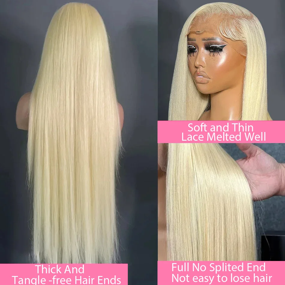230 Density Blonde 613 Human Hair Wigs Straight Hd Lace Frontal Wig 13X6 Wig For Black Women 30 Inch Lace Front Wig