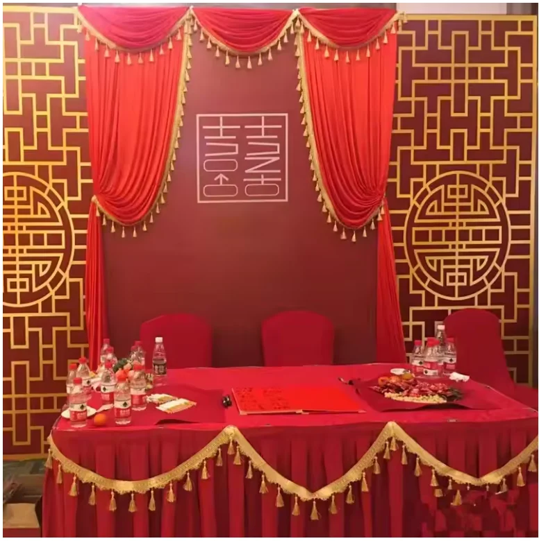 

3/6M Event Party Valance Drape Panel Decoration Wedding Backdrop Curtain Swag Stage Background Drapery Table Skirt Ice Silk Swag