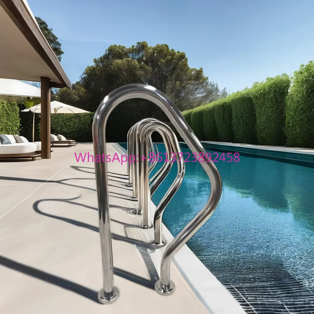 

Factory Customized 304 Stainless Steel Handrail Grab Rails Pool Ladder Thicken Swimming Pool Handrail