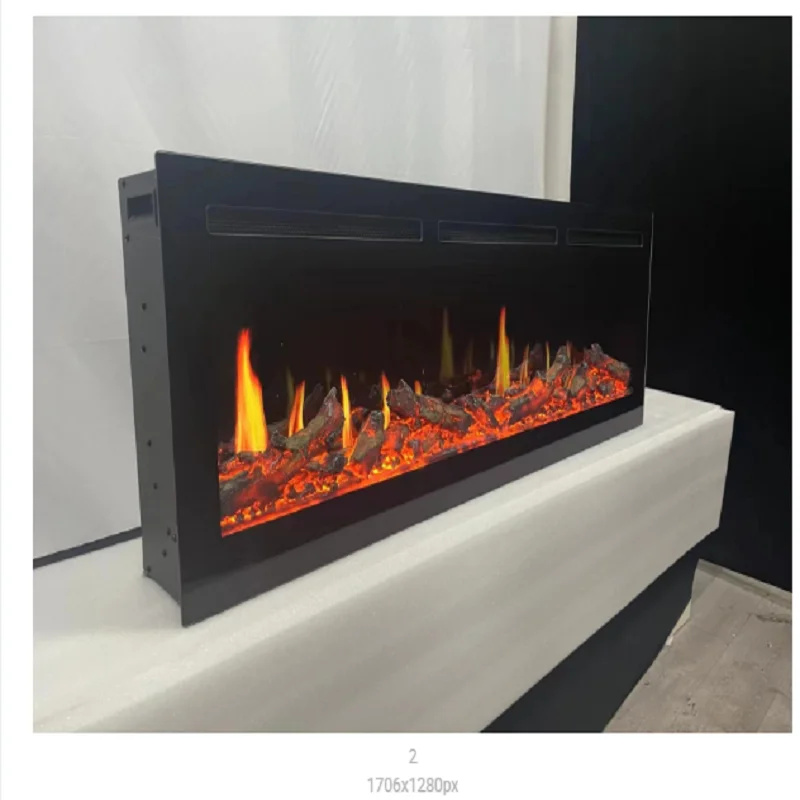 Hot Sale Modern Electric Fireplace Freestanding Metal Insert for Hotel Use LED Flame