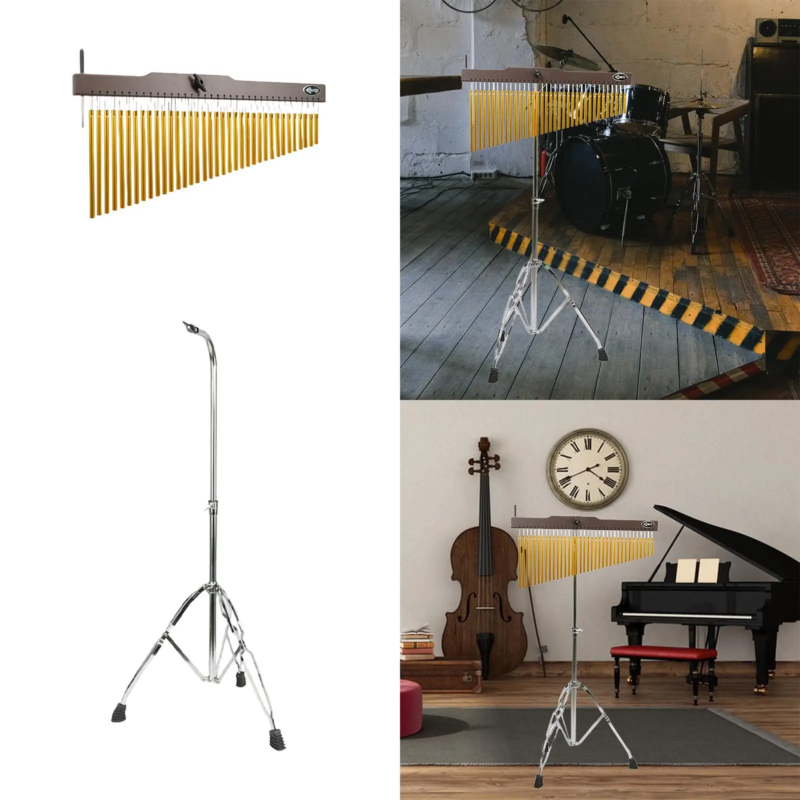 36 Tone Bar Chimes Accompaniment Teaching Aid Birthday Gift Portable Easy to Use Tripod Stand Hand Chimes for Practice Adults