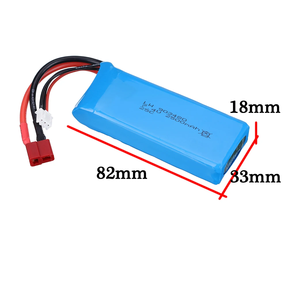 ต้นฉบับ 7.4V 2500mAh แบตเตอรี่ Lipo T Plug สําหรับ Wltoys 1/14 144001   RC Car Boat Lipo Battery สําหรับ Wltoys 144001   อะไหล่รถยนต์ 2S แบตเตอรี่