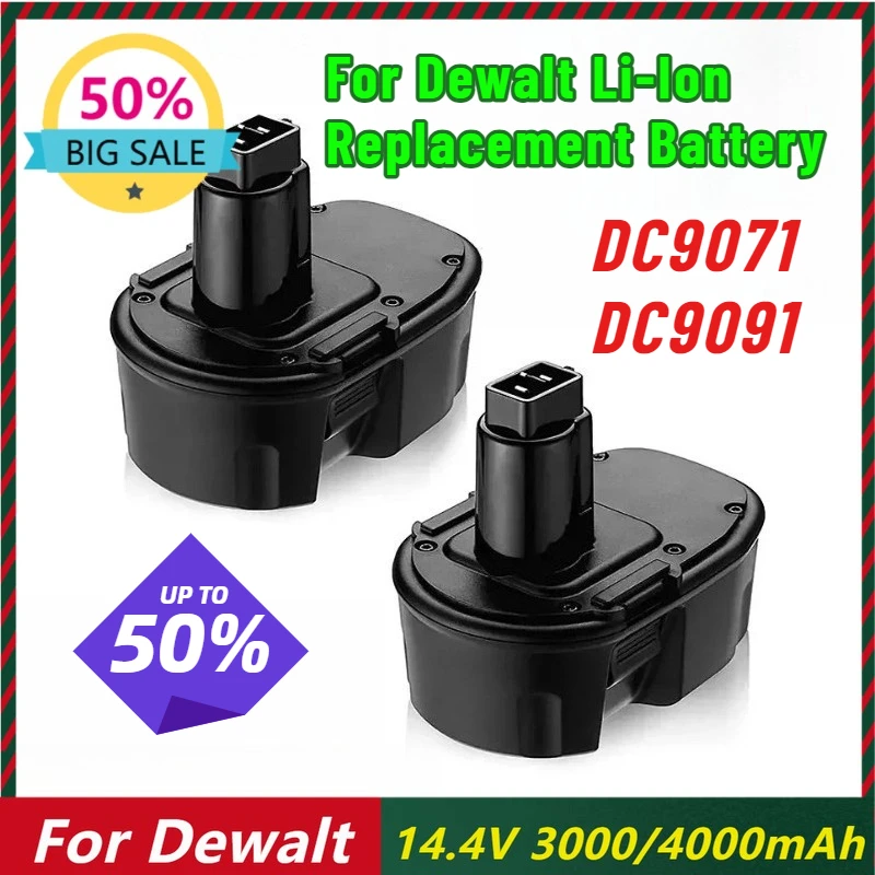 

3000/4000mAh 14.4V Battery Packs for Dewalt Volt Cordless Power Tools DC9071 DC9091 Li-Ion Replacement Battery