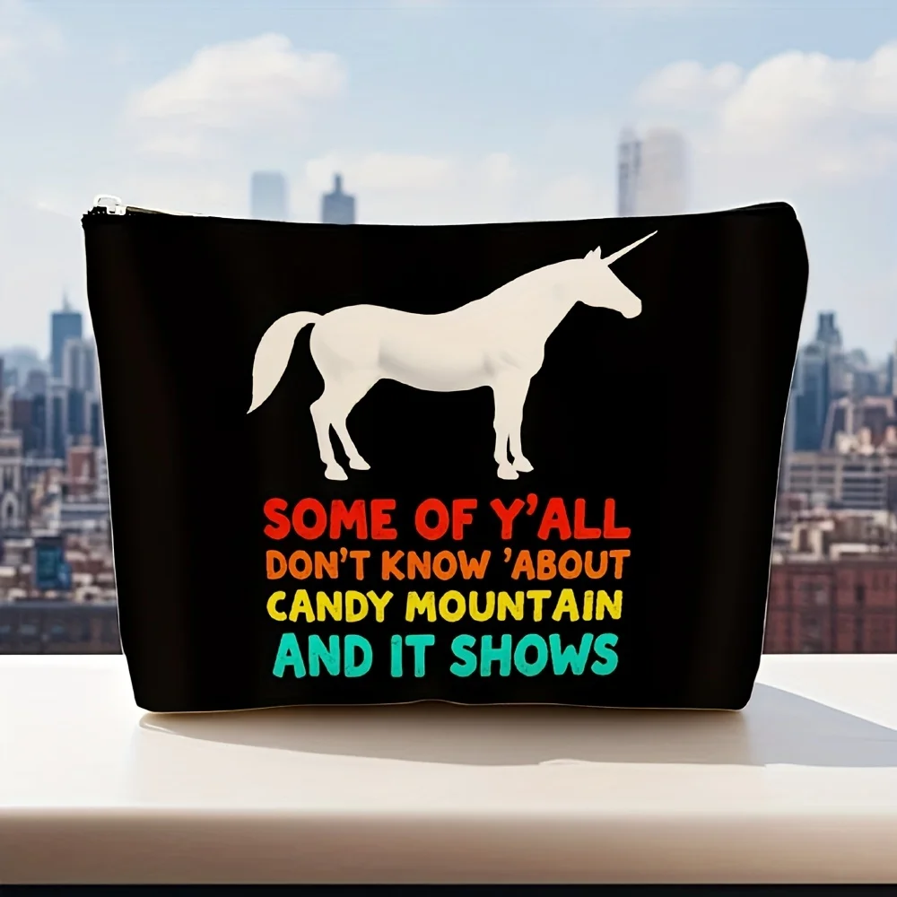 Un joli sac de maquillage au design licorne - pochette multifonctionnelle à fermeture éclair, sac de rangement de bijoux, petit sac de rangement à fermeture éclair de voyage parfait.