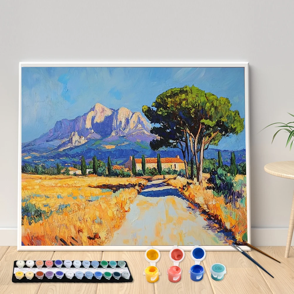 Digital Acrylic Painting Kit DIY Field Snow Mountain Hand Art Canvas Hand Painted Home Decor Personalized Surprise Gift