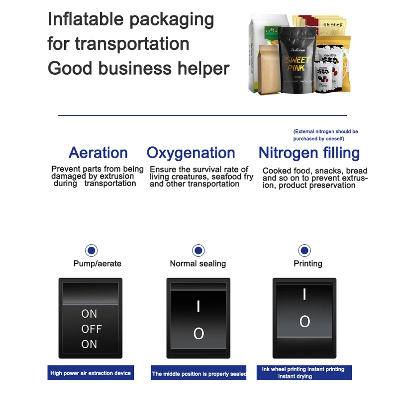 FC9 Multi-function Automatic Vacuum Sealer With Wet And Dry Mode Used For Food Preservation Plastic Bag Candy Packaging Sealing