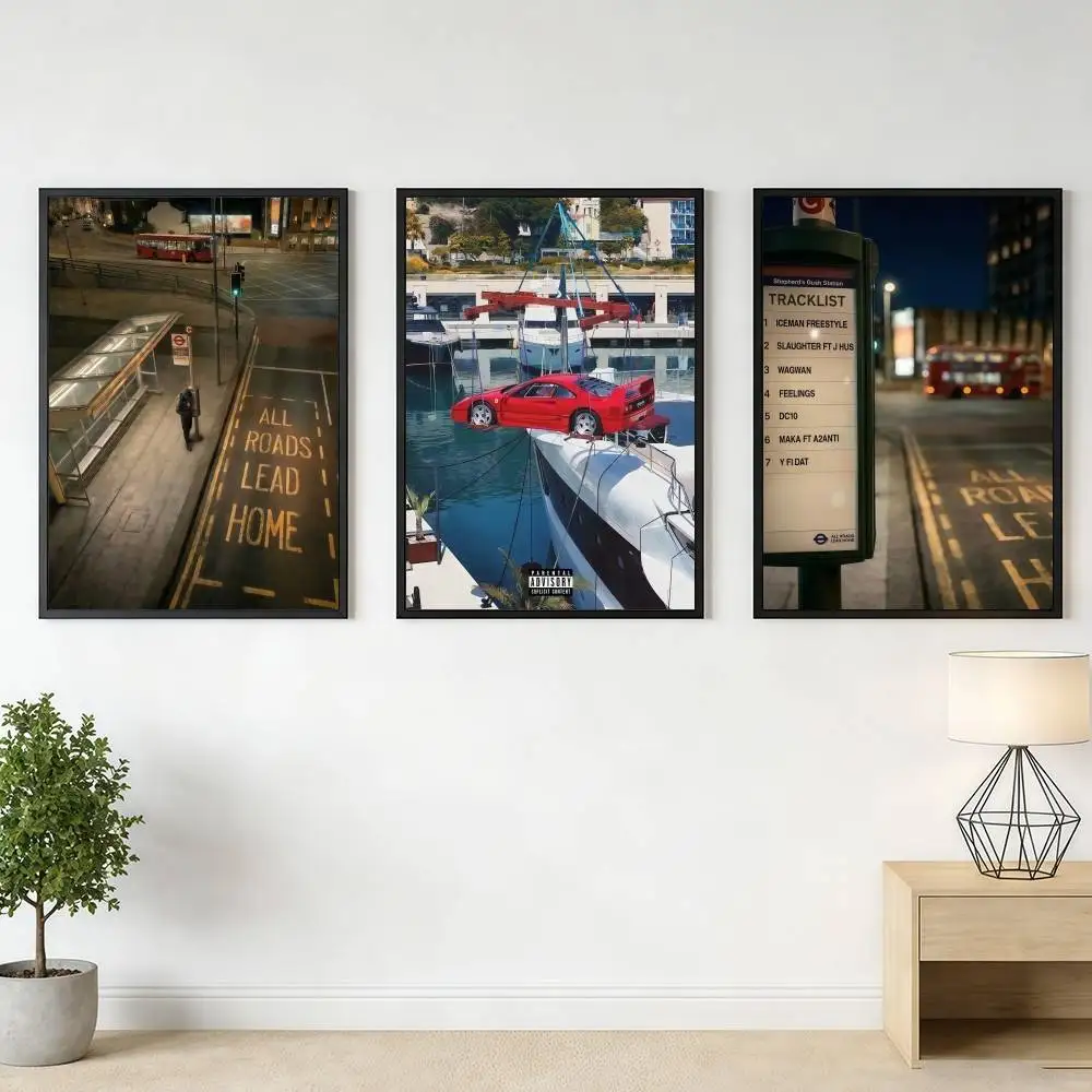 C-CentralS C-CeeS ALL ROADS LEAD HOME Poster Stickers Art Print Retro Vintage Wall Decor Living Room Home Office Gift Occasion