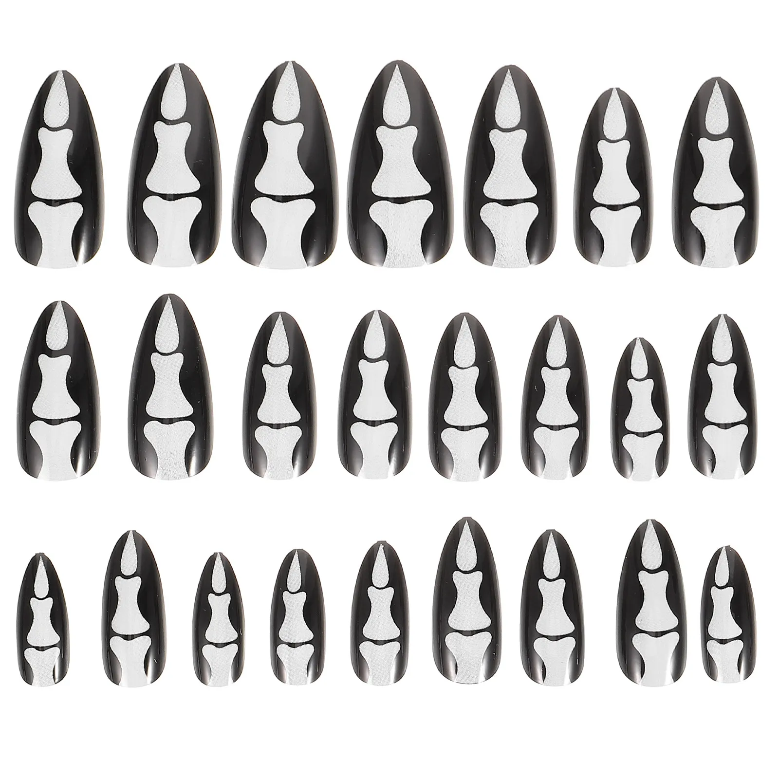 

24Pcs Halloween Gothic on Fake Nails Glue on Nails for Women Girls Easy Apply Long-Lasting DIY Nail Art