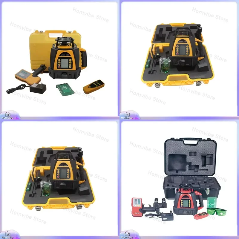 HW-204 Self-Leveling Rotating Laser Level with LCD Screen 360° Horizontal and Vertical Red Green Beam for Construction Home