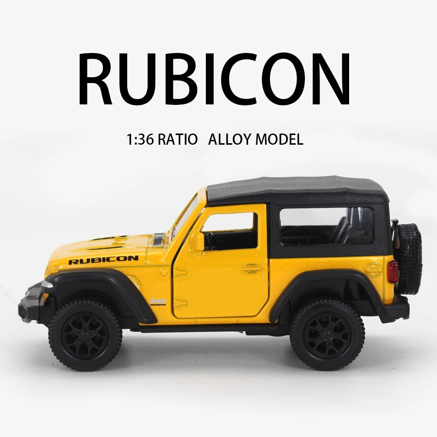 1:36 Model Wrangler Diecast Toy Car Model, Scale Metal Alloy Vehicle for Kids Boys Girls Adults, Doors Open,Gifts Red Yellow