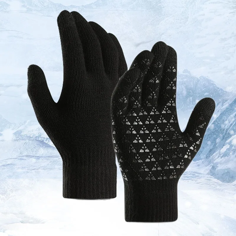 Winterhandschuhe für Männer und Frauen, verbesserte Touchscreen-Handschuhe, Outdoor, Radfahren, Sport, thermischer warmer Strickhandschuh zum Laufen, Fahren