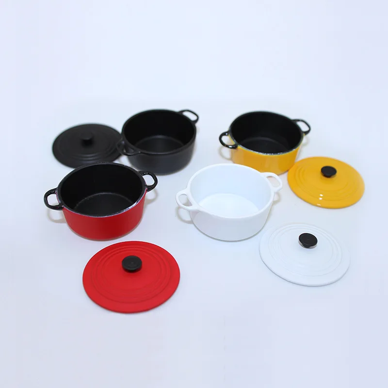 1:12 Miniature Food Toy Model Scene Doll House Accessories Mini Simulated Large Soup Pot Dollhouse Ornament Handmade Toys
