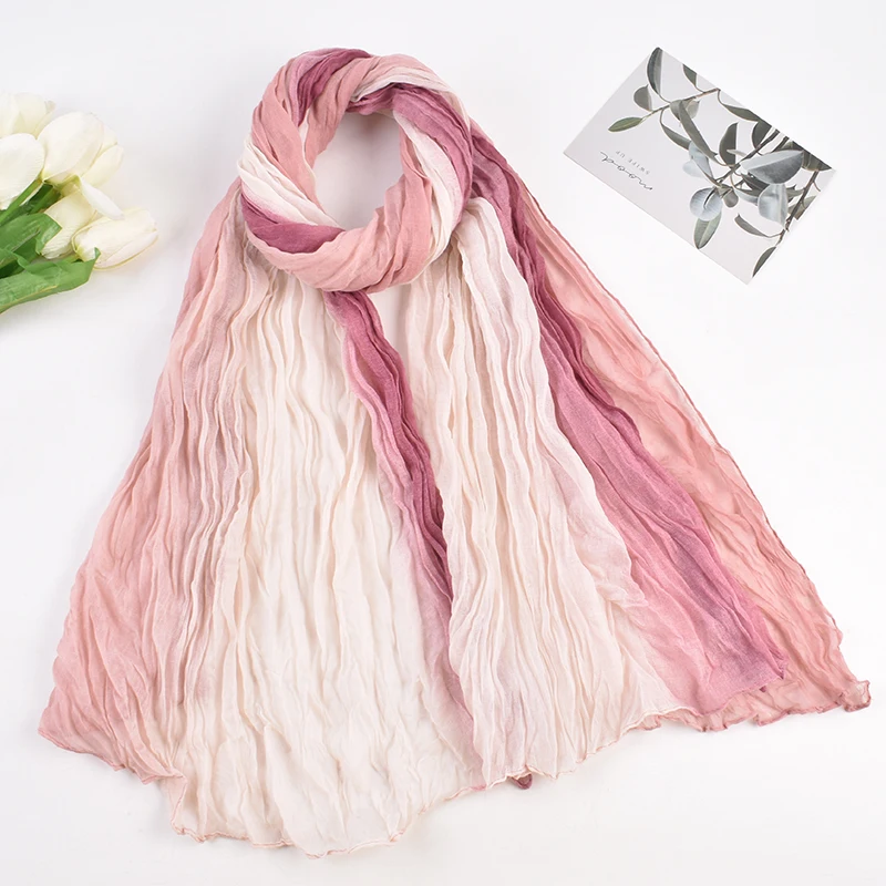 

Autumn and winter balinese yarn, gradual color, wrinkle, hand painted thin scarf, color matching, tie dyed Fried Dough Twists sc