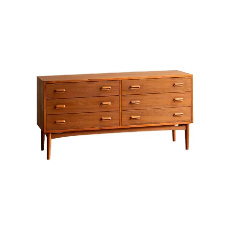 

Retro furniture teak chest simple all solid wood cherry wood bedroom locker drawer storage chest