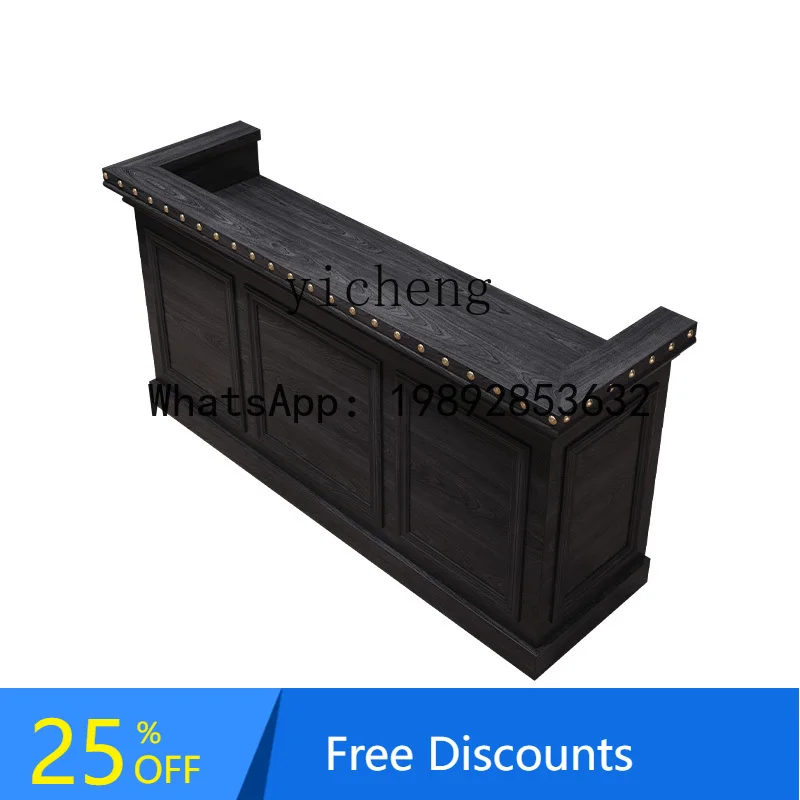

AB retro industrial style checkout page bar barber shop clothing store reception desk coffee table