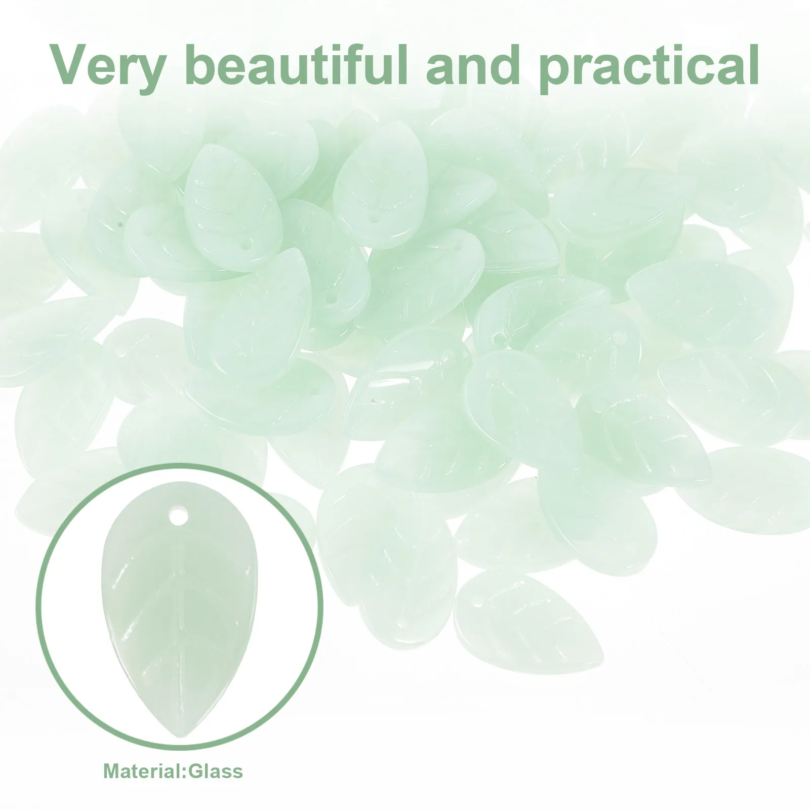 

100pcs Leaf Charms For Jewelry Making Diy Craft Supplies Glass Leaf Beads Bulk Handcraft Materials Necklace Bracelet Earring