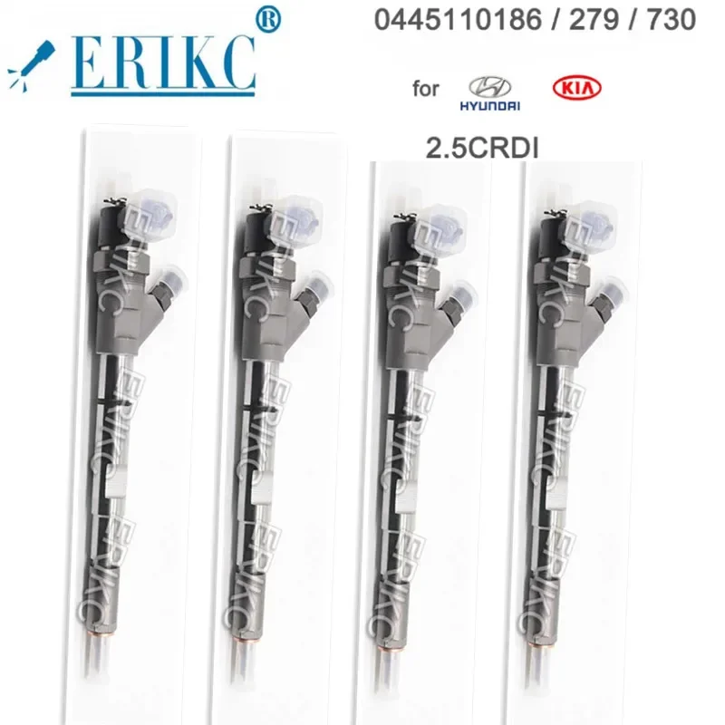 

ERIKC 4PCS 0445110279 0445110186 CRail Diesel Injector Nozzle 33800-4A150 for Hyundai Kia 33800-4A100 33800-4A160 33800-4A170