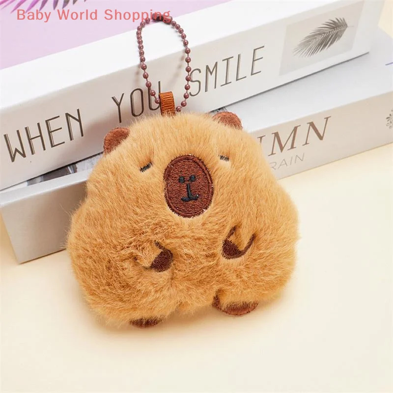 Cute Capybara Squeak Plush Toys Dolls Creative Keychain Backpack Hanging Ornaments Bag Pendant Couple Accessories Birthday Gifts