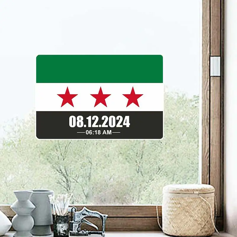 Syria Flag and Date 06:18 Wall Stickers Living Room Sofa Background Decoration Wallpaper For Home Decor Art Decals Sticker M1132