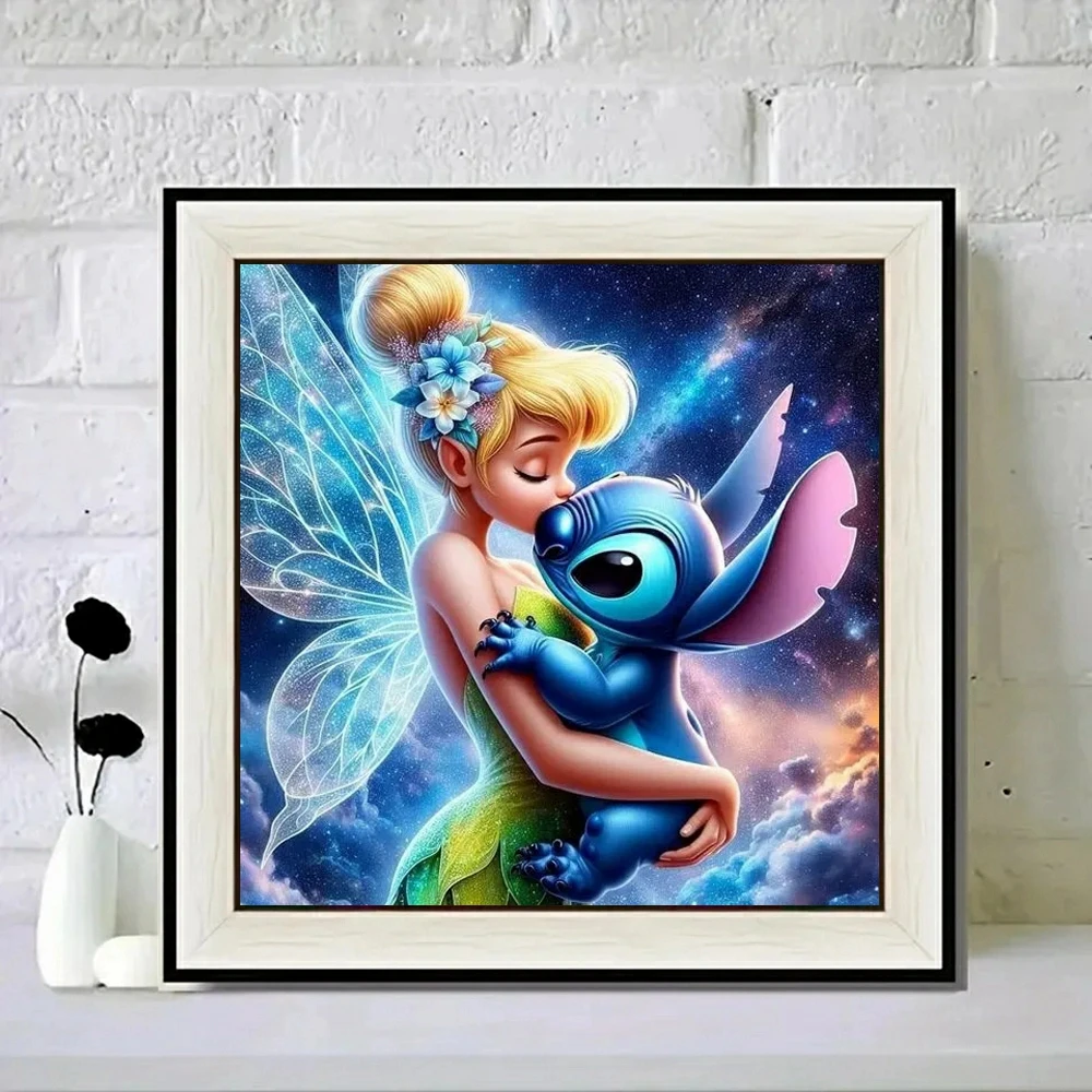 Disney Princesses and Lilo Stitch 5D AB Diamond Painting Mosaic Cartoon Art Cross Stitch Embroidery Home Decor Children's Gift