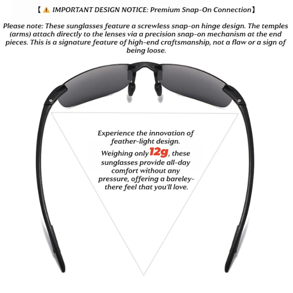Ultra Light 12g TR90 Frameless Polarized Aviator Sunglasses - Flexible & Comfort Fit Unisex for Driving, Fishing, Outdoor image 5