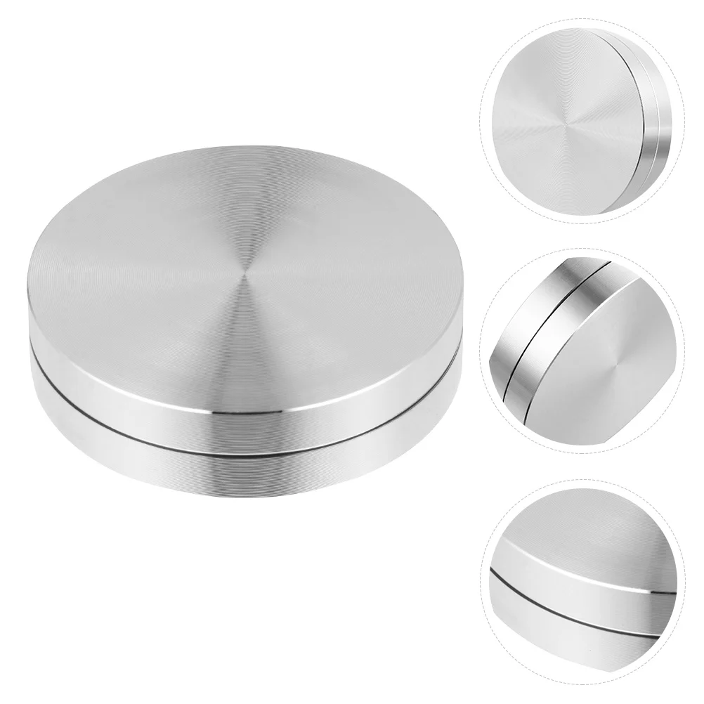 2 Pcs Turntable Base Monitor Stand Aluminum Alloy Bearings Rotatable Cake Tray Rotable