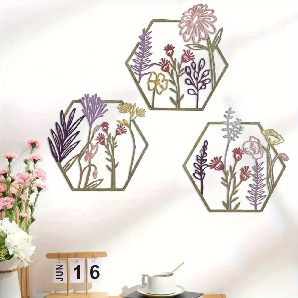 CIFBUY Metal Wall Art Minimalist Floral Iron Sculpture Hanging Decor For Home Indoor Outdoor Perfect Gift For Plant Lovers