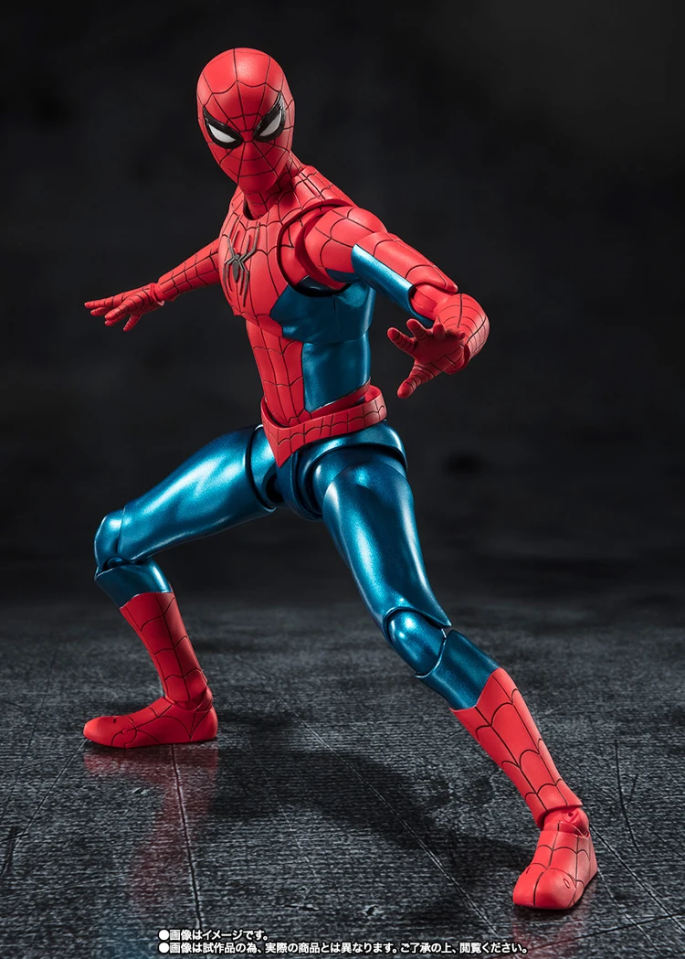 Bandai Original S.H.Figuarts Marvel Spider-Man NEW RED&BLUE SUIT Spider-Man：No Way Home Action Figures Active Joints Model