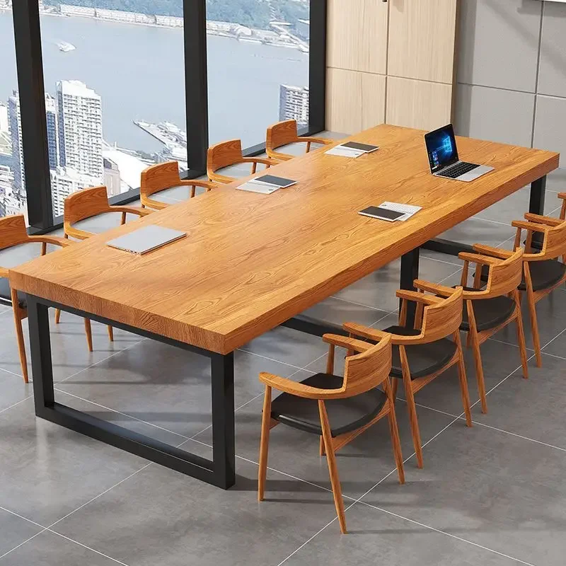 Large solid wood conference table simple modern library desk long table desk computer table negotiation