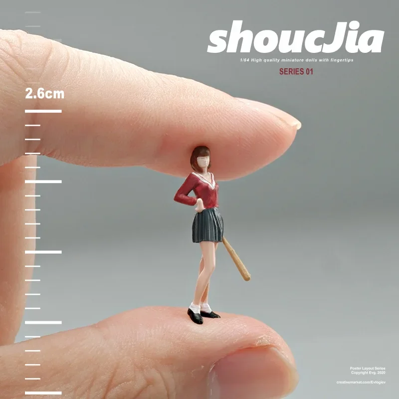 1:64 anime menina série mini boneca figura modelo em miniatura fotografia adereços modelo de cena diy mesa areia paisagismo ornamento presente