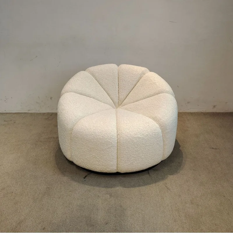 

Small apartment light luxury single leisure sofa, Nordic minimalist pumpkin special-shaped, creative teddy velvet sofa