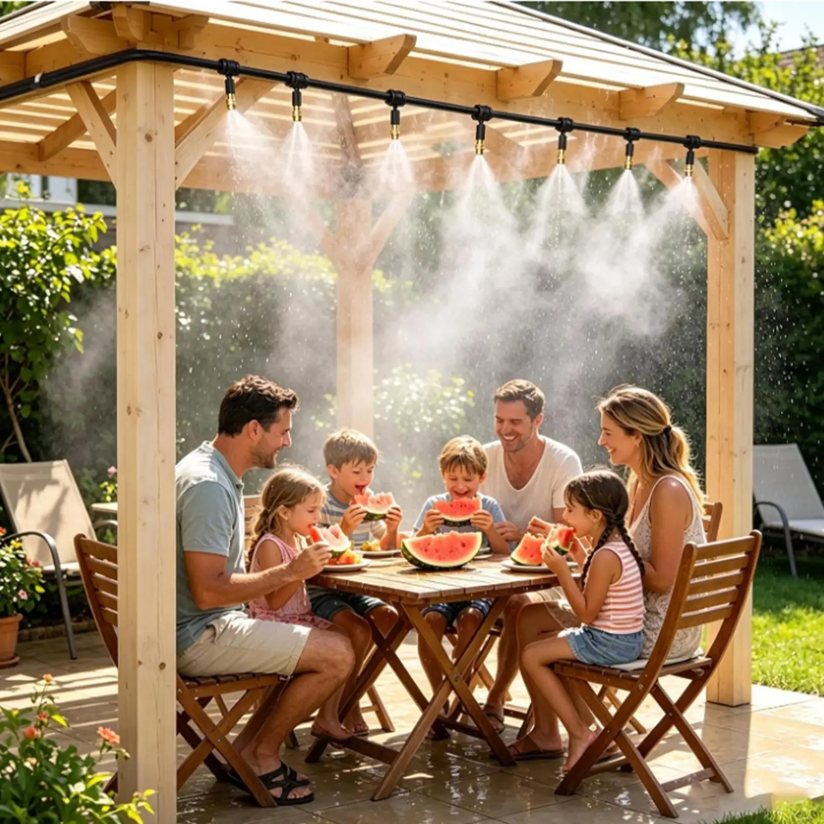 terrace cooling mist tubing kit outdoor misting hose accessory 15m 30m optional for garden parasol outdoor courtyard environment