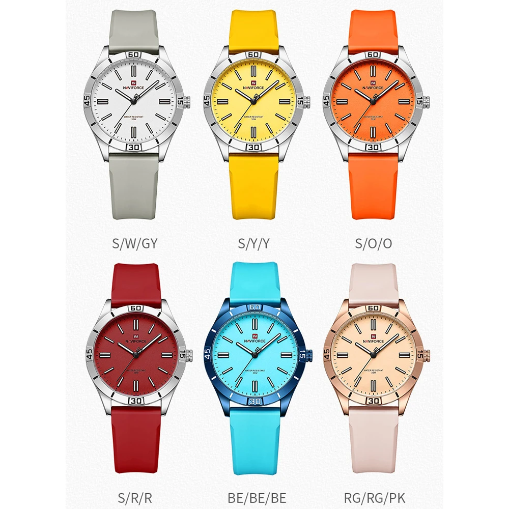 NAVIFORCE-reloj de cuarzo de lujo para mujer, pulsera de cuero, resistente al agua, regalo