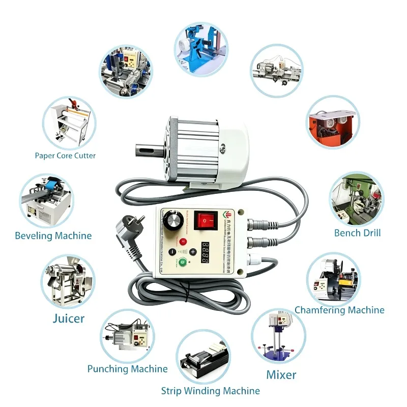 1500W Servo Motor Kit With Digital Driver EU Plug High Torque for Template Sewing Machine, Leather Splitter, Sanding Machine