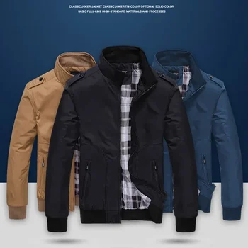 2024 Autumn Stand Collar Jackets for Men Windproof Waterproof Coats Men Casual Solid Military Jackets Mens Slim Windbreaker Coat 6