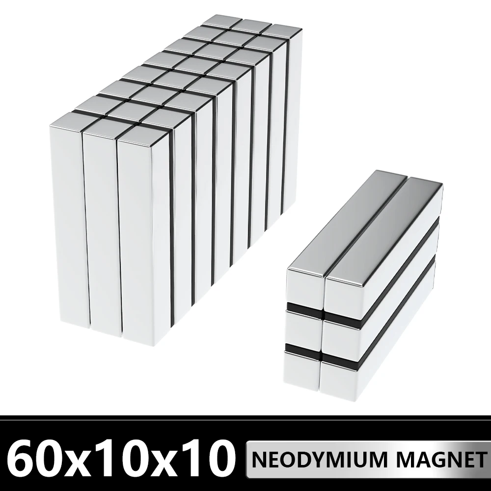 

1~15Pcs Block Magnet 60mm x 10mm x 10mm N35 NdFeB Super Powerful Neodymium Magnets Strong Permanent Magnetic imanes 60x10x10