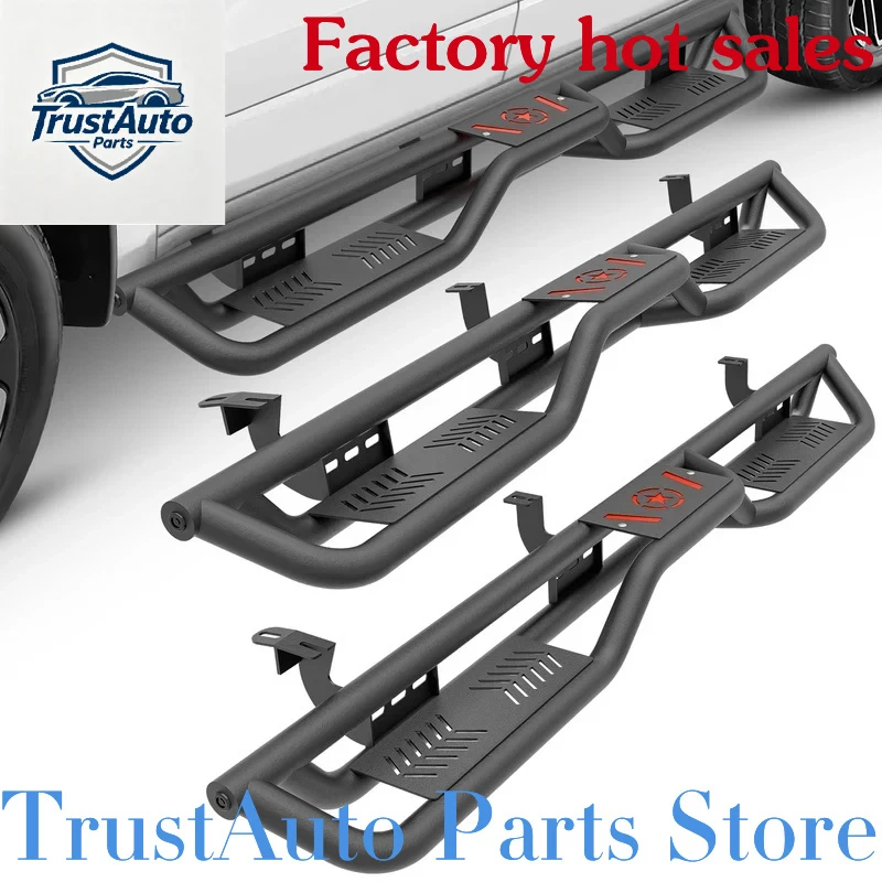 TrustAuto Parts Store Is Having A Hot SaleHigh Quality Side Steps Heavy Steel Two Stairs Den Black Fit 0- Tundra Extended C Ha