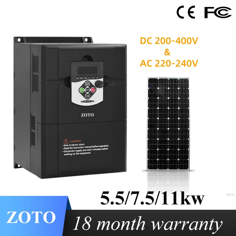 

Solar VFD 5.5KW-11KW Input 3-phase 220V Output 3phase220V 3phase Synchronous Asynchronous Induction Motor Speed Control Drive