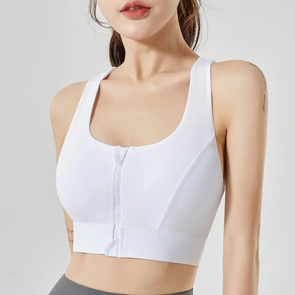 

Спортивный бюстгальтер с высокой степенью поддержки на молнии спереди, с одной вставкой, облегающий, для йоги, ударопрочный, для тренировок в зале