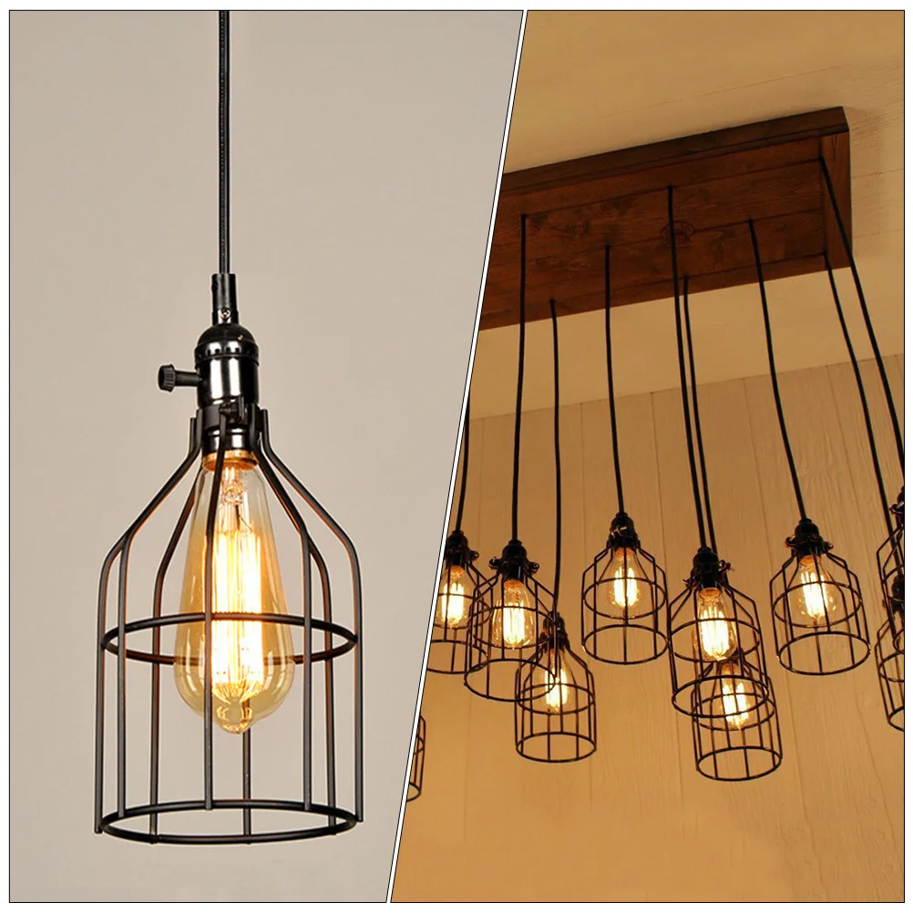 

4Pcs Iron Lampshade Retro Design Small Cage Wall Light Cover for Bar Home Decorative Metal Pendant Lighting Accessories