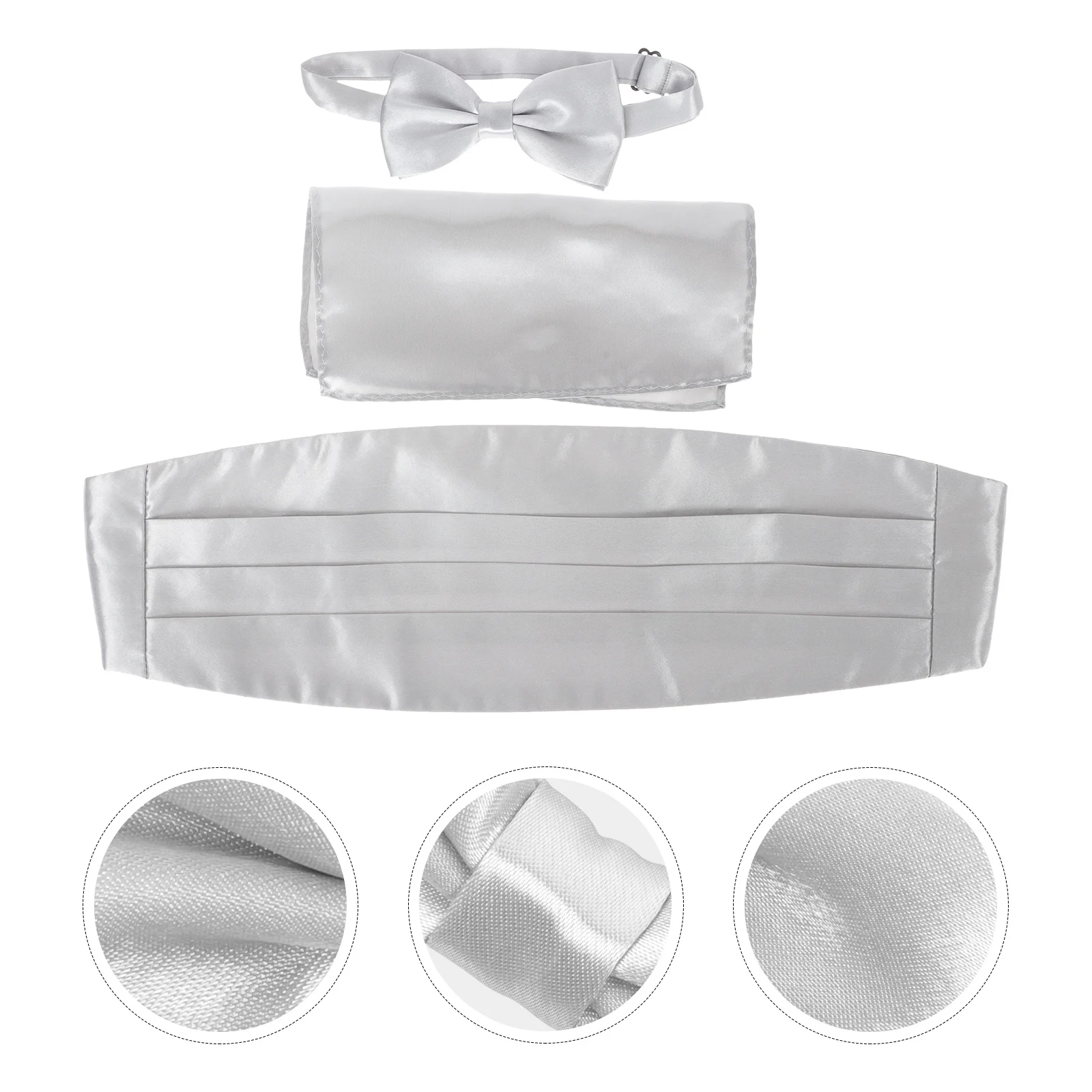 

1 set 1 Set Men'S Pre-Tied Bow Tie Cummerbund Pocket Square Set For Formal Wedding Suit Accessories Adjustable Mens Dress Kit