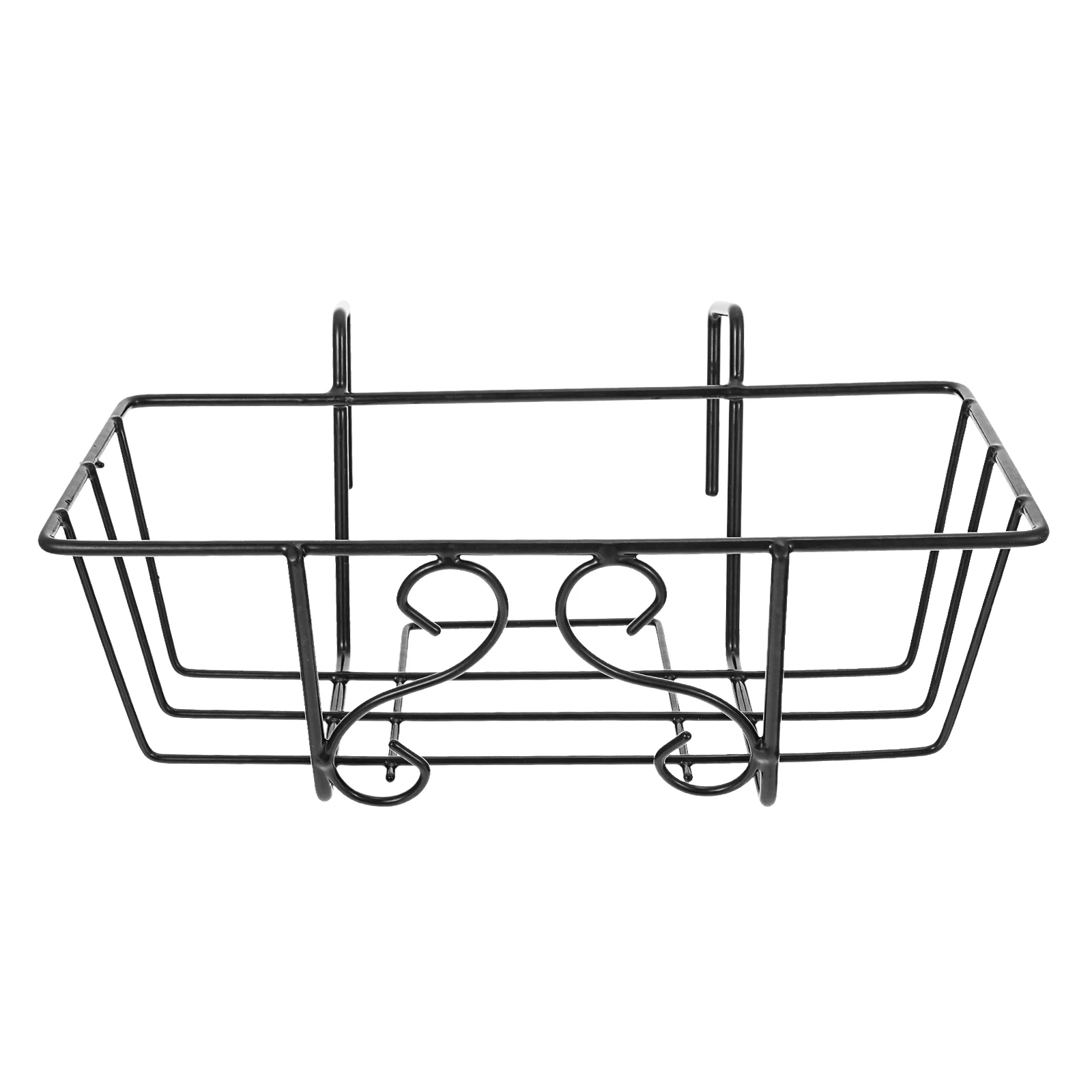 

Fence Iron Flower Stand Flowerpot Hanging Rack Railing Plant Window Bracket Black Holder