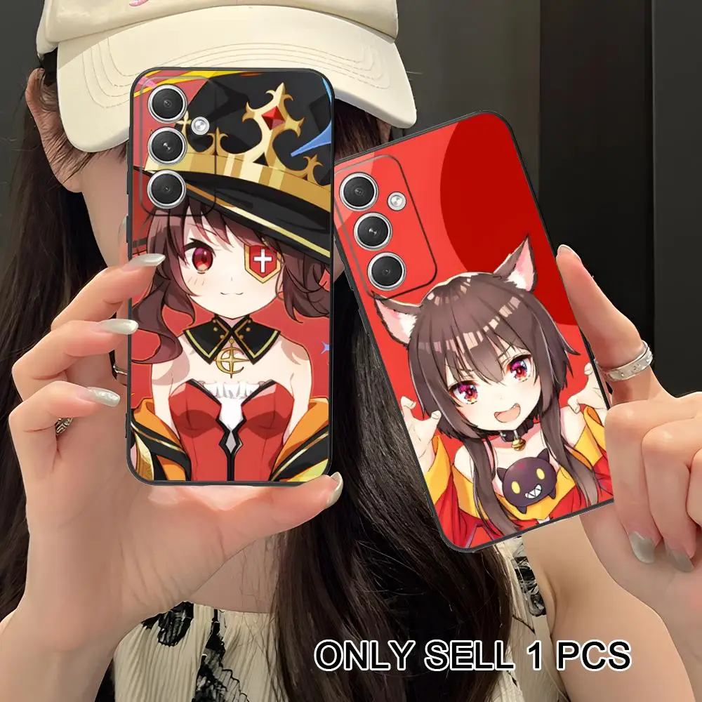 Konosuba Megumin Phone Case for Samsung Galaxy S26 S25 S24 S23 S22 S21 S20 Note20 Plus FE Ultra Soft TPU Shockproof Cover